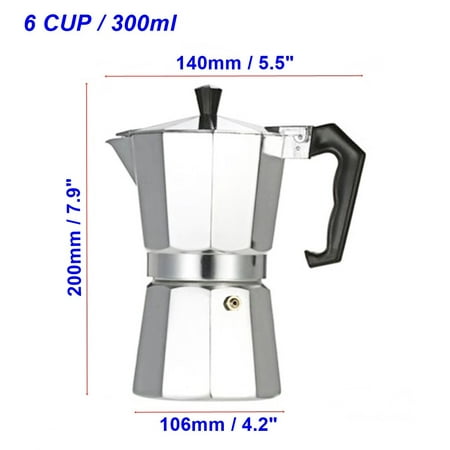 Aluminium Moka expresso machine à café percolateur Stove Top pot 1//3//6//9//12 Tasses